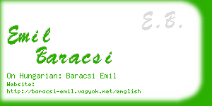 emil baracsi business card